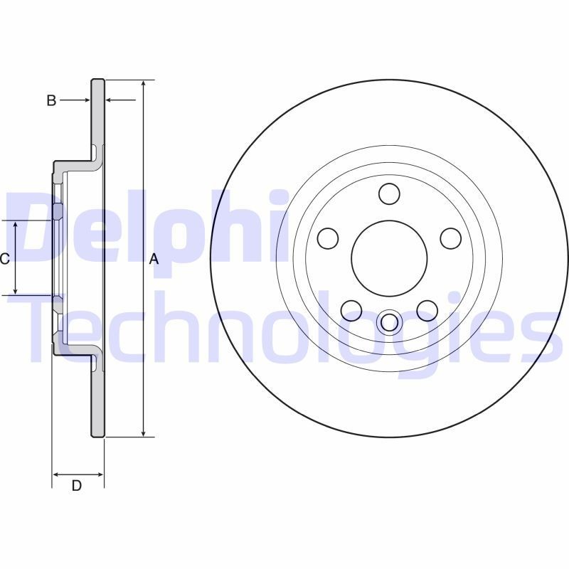 DELPHI BG4930C: Bremžu diski Ø: 300mm, pilnīgi, Ø: 300mm, pārklāts