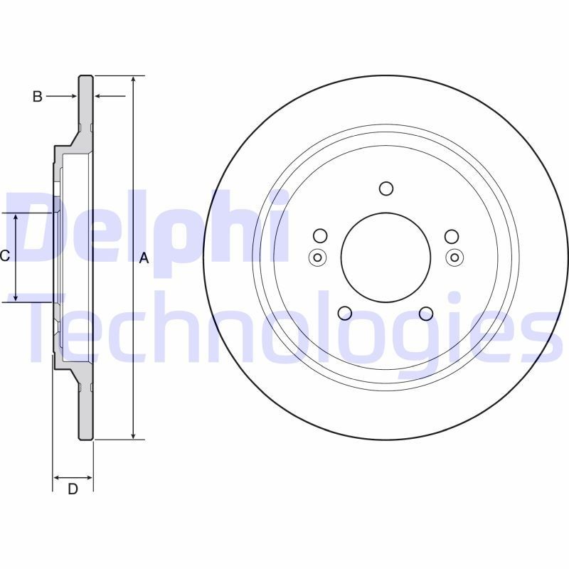 DELPHI BG4932C: Piduriketas Ø: 302mm, täis, Ø: 302mm, kaetud