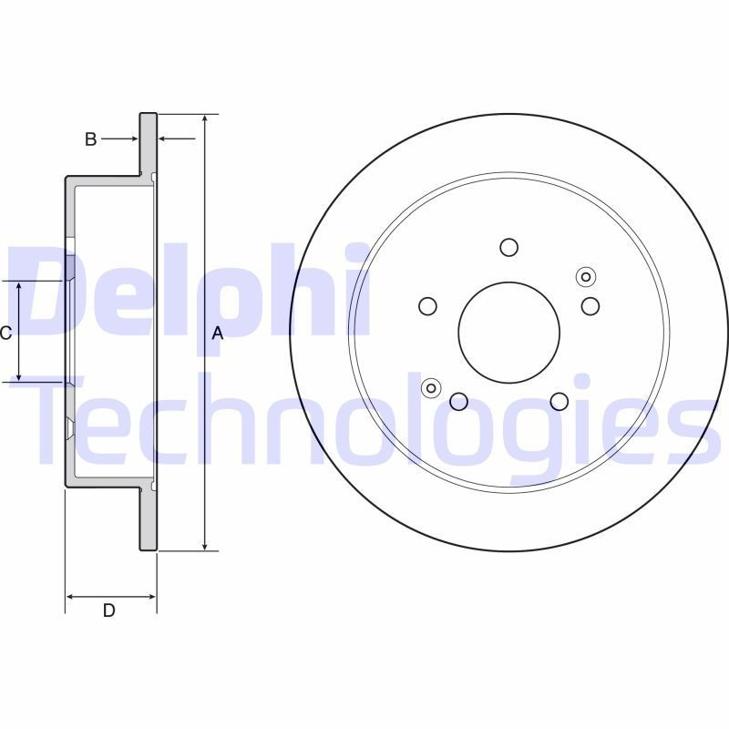 DELPHI BG4940C: Piduriketas Ø: 284mm, täis, Ø: 284mm, kaetud