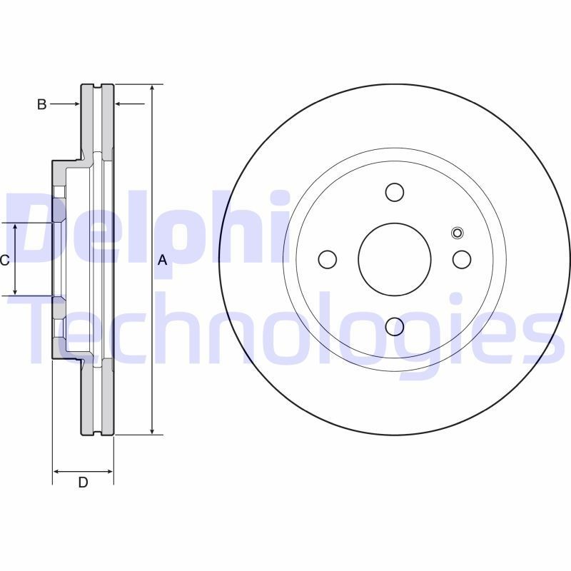 DELPHI BG4942C: Piduriketas Ø: 258mm, õhutusega, Ø: 258mm, kaetud