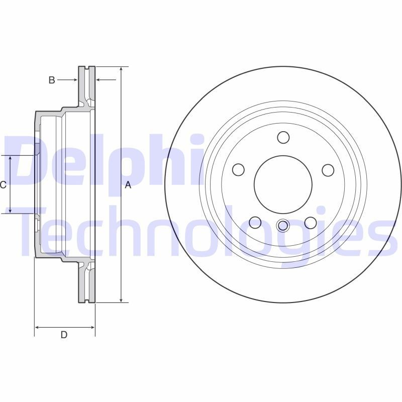 DELPHI BG4946C: Piduriketas Ø: 300mm, õhutusega, Ø: 300mm, kaetud