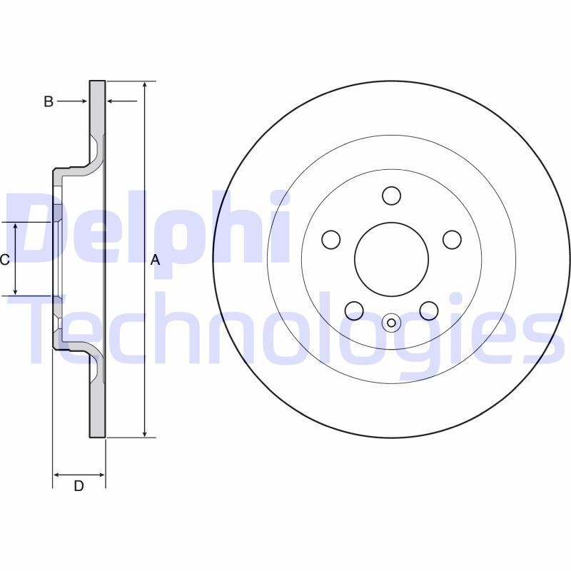 DELPHI BG4950C: Piduriketas Ø: 302mm, õhutusega, Ø: 302mm, kaetud
