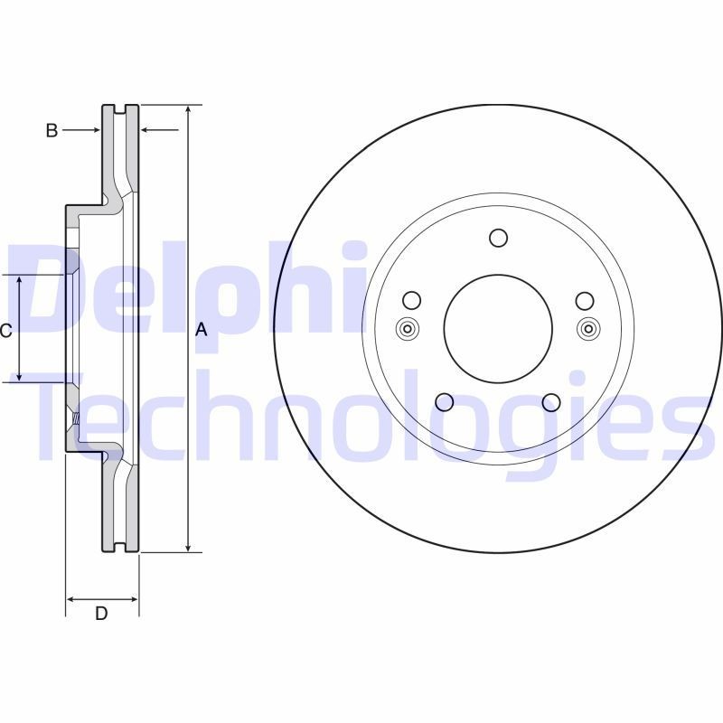 DELPHI BG4955C: Piduriketas Ø: 280mm, õhutusega, Ø: 280mm, kaetud