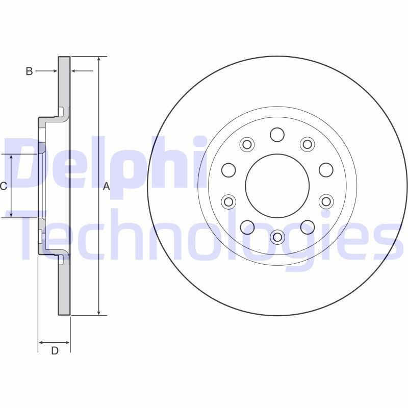 DELPHI BG4960C: Piduriketas Ø: 278mm, täis, Ø: 278mm, kaetud