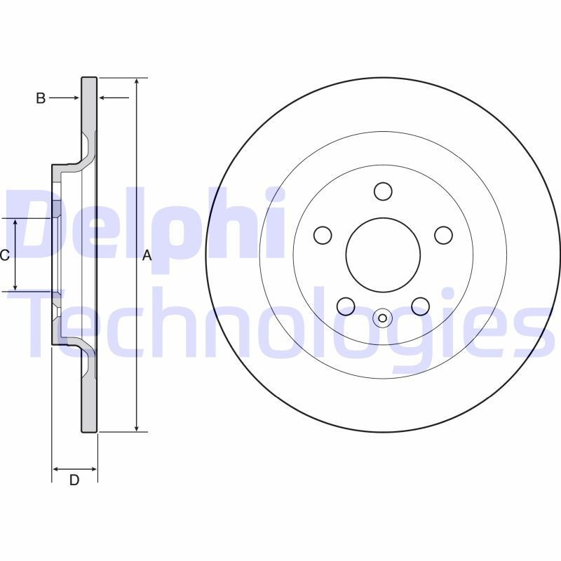 DELPHI BG4966C: Piduriketas Ø: 302mm, täis, Ø: 302mm, kaetud