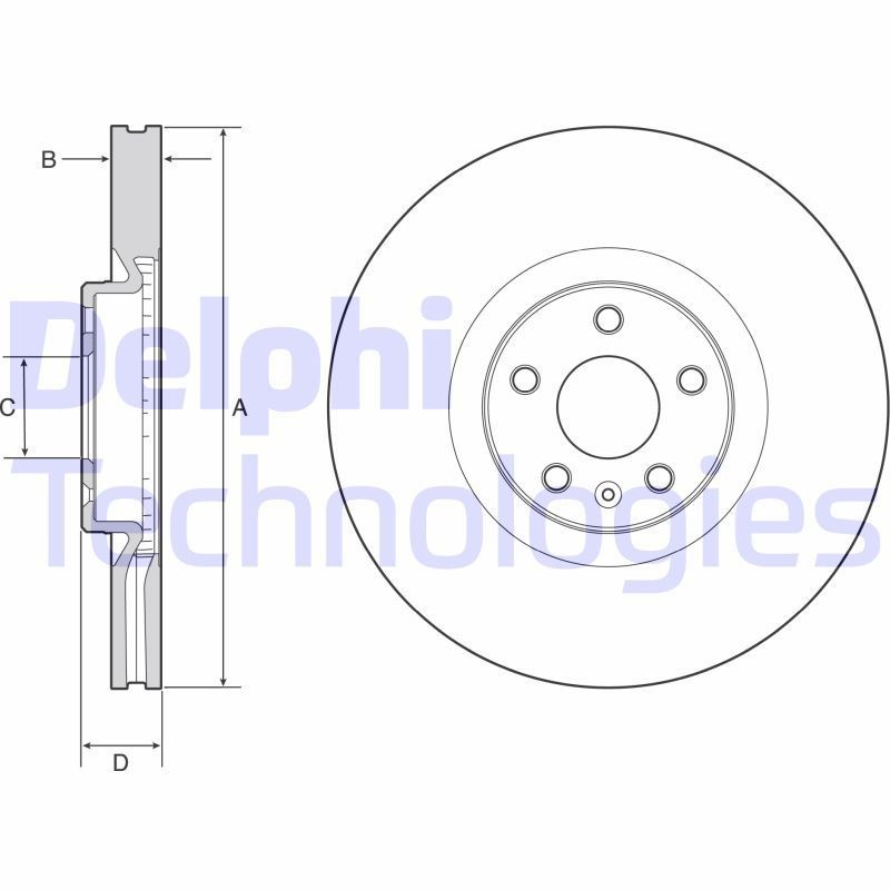 DELPHI BG9231C: Piduriketas Ø: 345mm, õhutusega, Ø: 345mm, kaetud