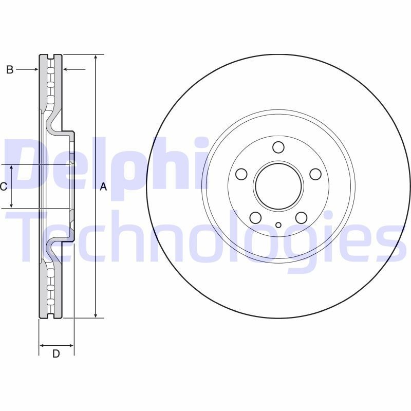 DELPHI BG9233C: Bremseskive Ø: 366mm, ventilert, Ø: 366mm, belagt