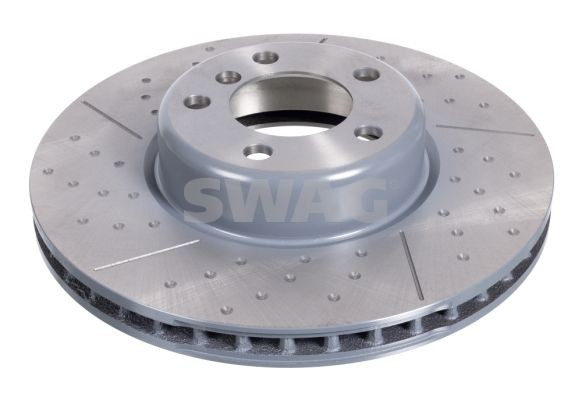 SWAG 20 10 5724: Disc de frână punte fata, Ř: 340mm, cu fante/perforat, ventilat interior, Ř: 340mm, acoperit (cu un strat protector)