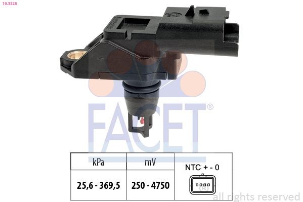 FACET 10.3328: Andur, kompressorirõhk Made in Italy - OE Equivalent