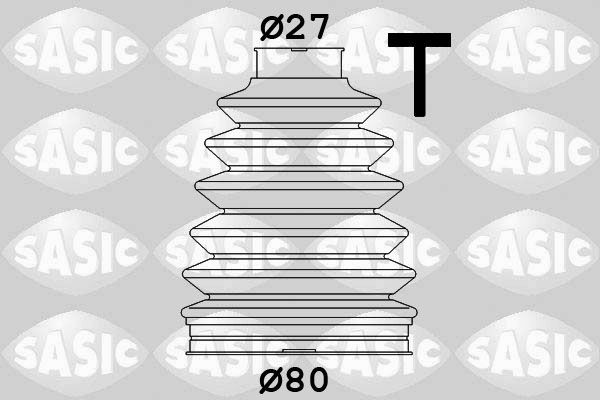 SASIC 1904050: Juego de fuelle, árbol de transmisión Eje delantero, lado de rueda, Termoplástico