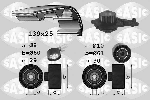 SASIC 3900037: Veepump + hammasrihmakomplekt