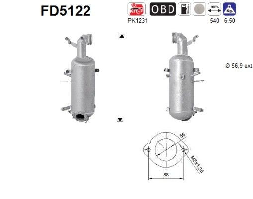 AS FD5122: Kvēpu filtrs