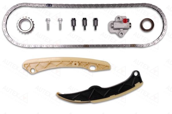AUTEX 711564: Kit lanț de distribuție cu roata dintata arbore cotit, cu simering arbore cotit, pt. arbore cu came, cu set suruburi