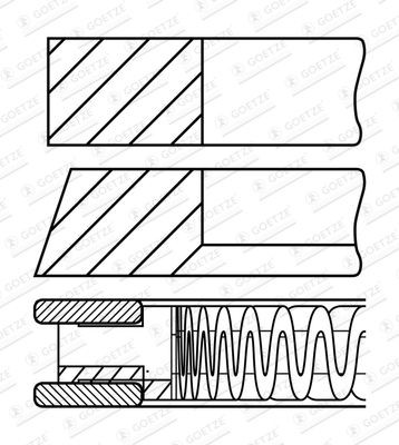 GOETZE ENGINE 08-448405-00: Set segmenti piston