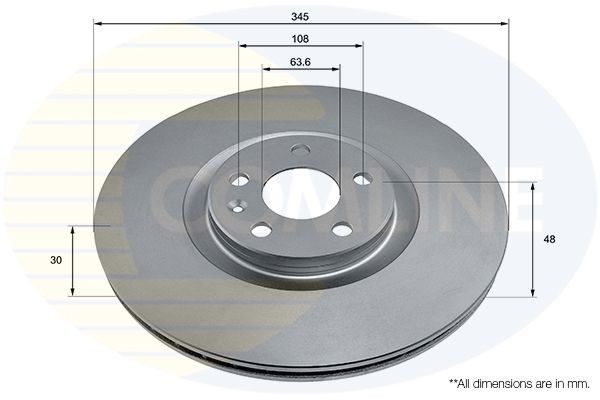 COMLINE ADC2923V: Piduriketas Comline Ø: 345mm, sisemine õhutus, Ø: 345mm, kaetud