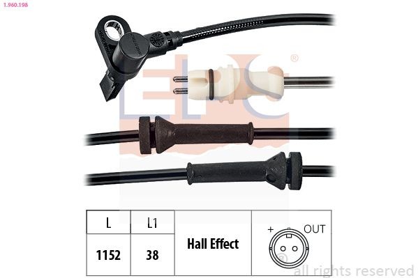 EPS 1.960.198: Sensore ABS Made in Italy - OE Equivalent