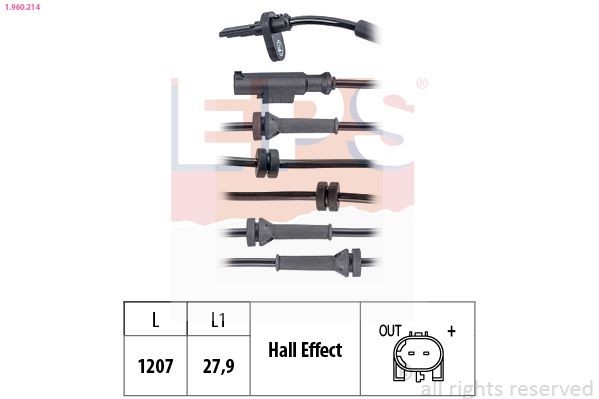 EPS 1.960.214: Senzor, turatie roata Made in Italy - OE Equivalent