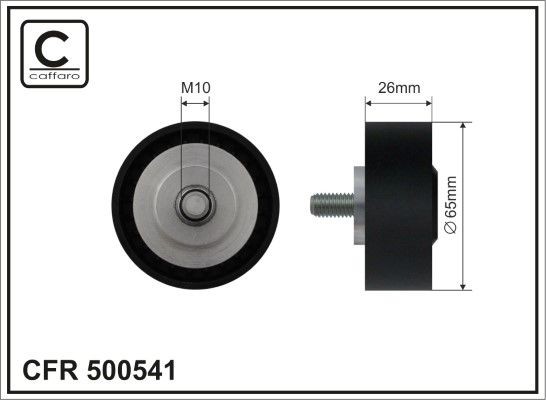 CAFFARO 500541: Ohjainrulla, moniurahihna Ø: 65mm, Ø: 65mm