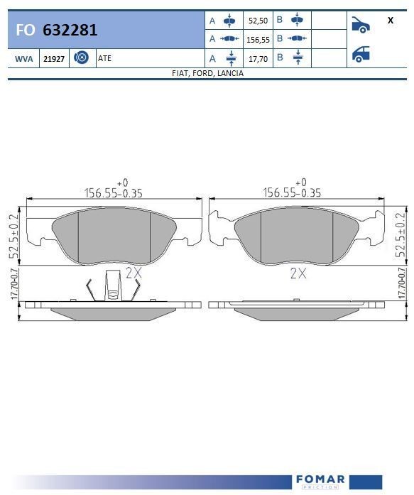 FOMAR Friction FO 632281: Plăcuțe de frână