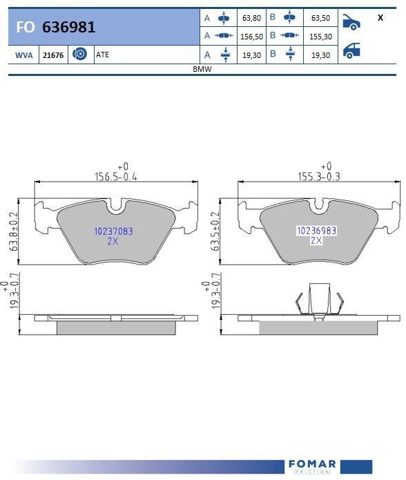 FOMAR Friction FO 636981: Piduriklotsid