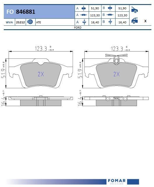 FOMAR Friction FO 846881: Piduriklotsid
