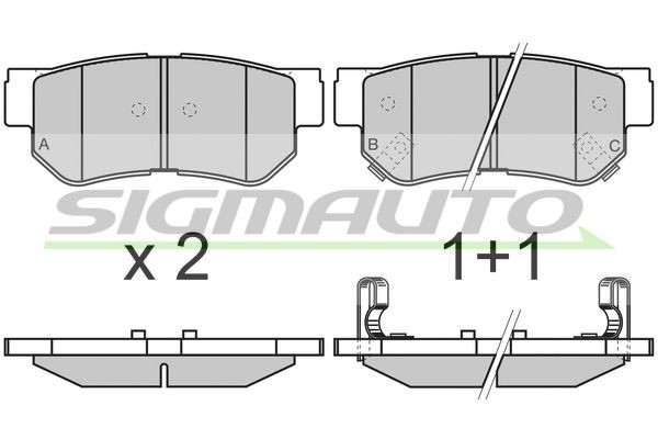SIGMAUTO SPA966: Kit pastiglie freni Assale posteriore