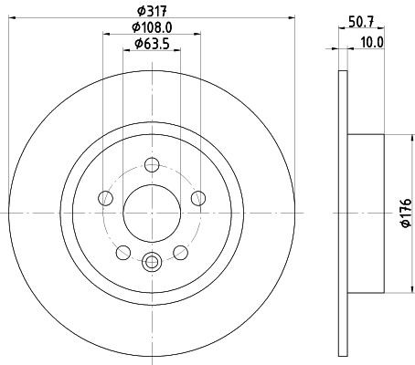 MINTEX MDC2852C: Bremžu diski Ø: 317mm, pilnīgi, Ø: 317mm, pārklāts, bez riteņa rumbas, bez riteņa rumbas gultņa, bez riteņu stiprināšanas skrūvēm