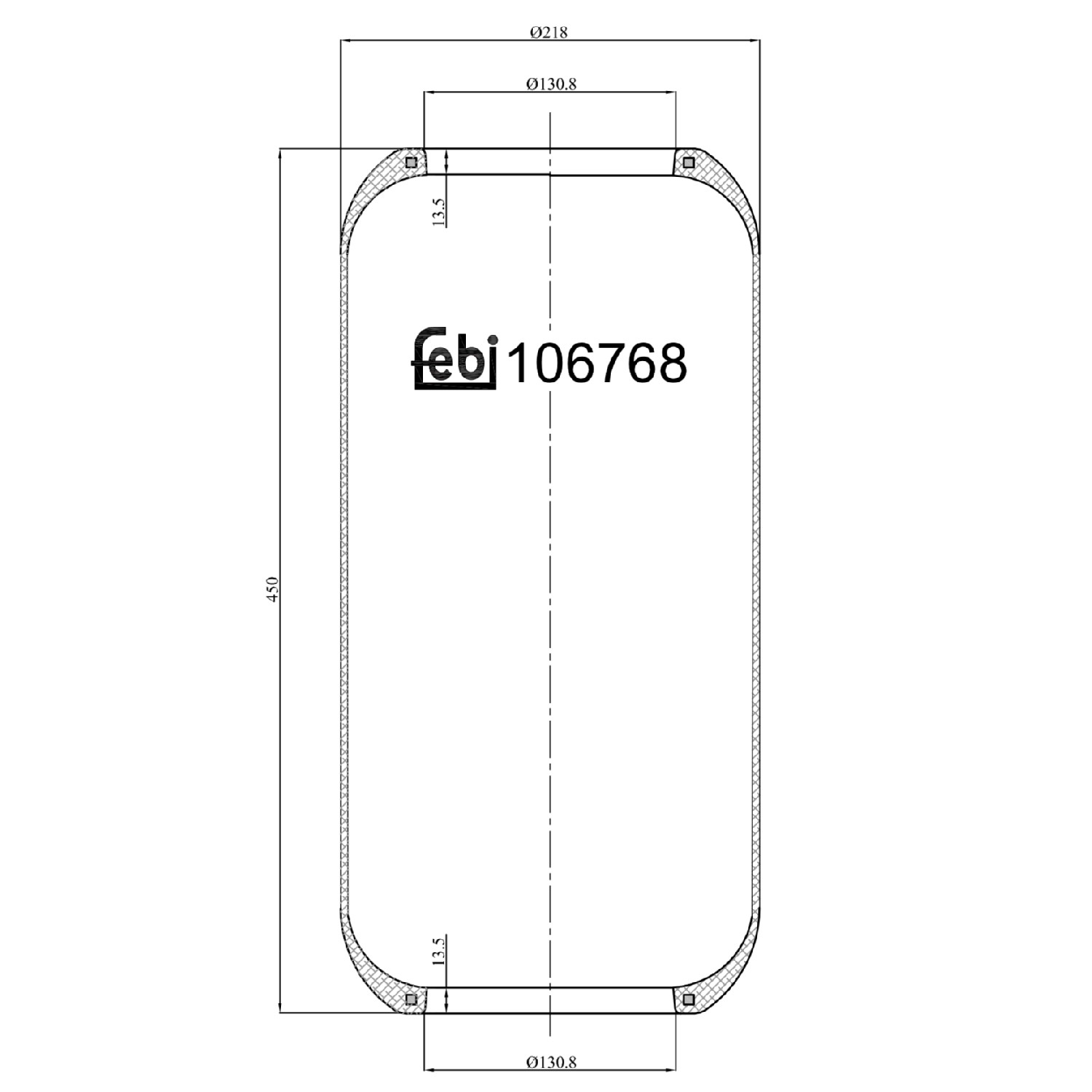 FEBI BILSTEIN 106768: Burduf, suspensie pneumatică