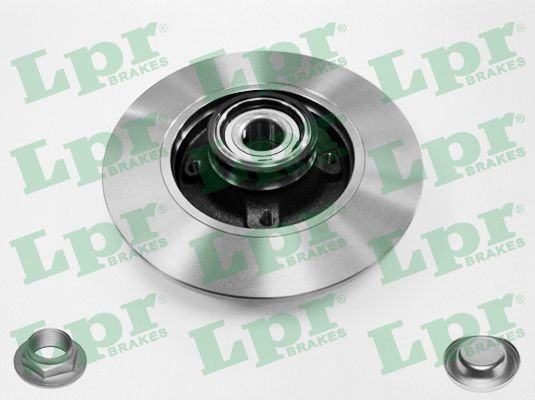 LPR O1052PCA: Piduriketas LPR HUB BRAKE DISC LINE Ø: 249mm, täis, Ø: 249mm, koos lisadega, koos rattalaagri komplektiga, koos ABS-andurirõngaga