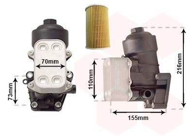 VAN WEZEL 58013721: Radiator ulei, ulei motor *** IR PLUS *** cu carcasă pentru filtrul de ulei, cu filtru