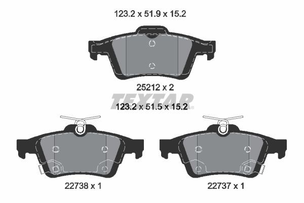 TEXTAR 2521204: Bromsbelägg Q+