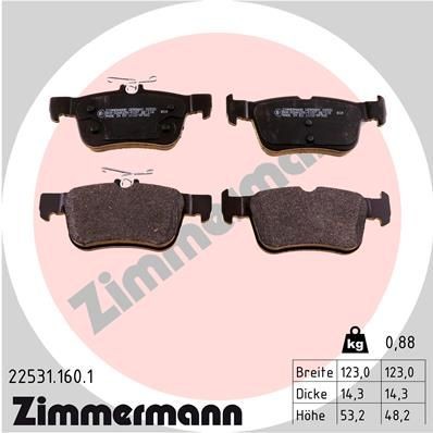ZIMMERMANN 22531.160.1: Plăcuțe de frână Fotografia corespunde volumului livrării