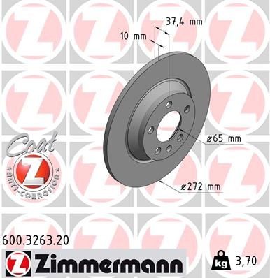 ZIMMERMANN 600.3263.20: Piduriketas COAT Z Ø: 272mm, täis, Ø: 272mm, kaetud