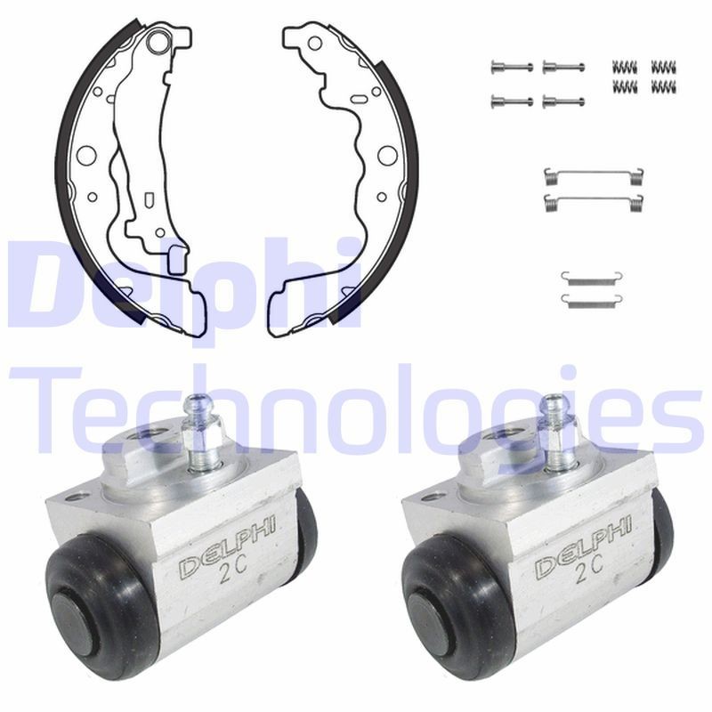 DELPHI KP1140: Kit freno, Freno a tamburo con cilindretto freno, con accessori