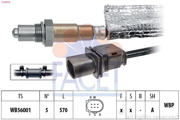 FACET 10.8410: Lambda andur Made in Italy - OE Equivalent koos kinnitusmaterjaliga