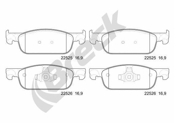 BRECK 22525 00 702 00: Piduriklotsid