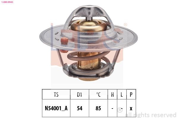 EPS 1.880.994S: Termostatas, aušinimo skystis Made in Italy - OE Equivalent 85°C, 54mm, be tarpiklio / sandariklio
