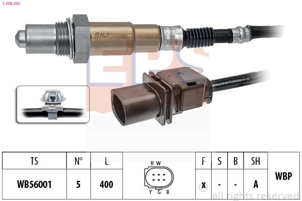 EPS 1.998.395: Sonda Lambda Made in Italy - OE Equivalent cu material de prindere