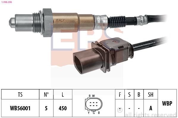 EPS 1.998.396: Lambda andur Made in Italy - OE Equivalent