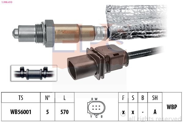 EPS 1.998.410: Lambda andur Made in Italy - OE Equivalent koos kinnitusmaterjaliga
