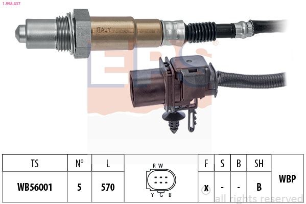 EPS 1.998.437: Lambdasond Made in Italy - OE Equivalent med fästmaterial