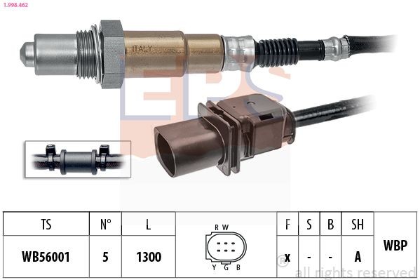 EPS 1.998.462: Lambda andur Made in Italy - OE Equivalent koos kinnitusmaterjaliga