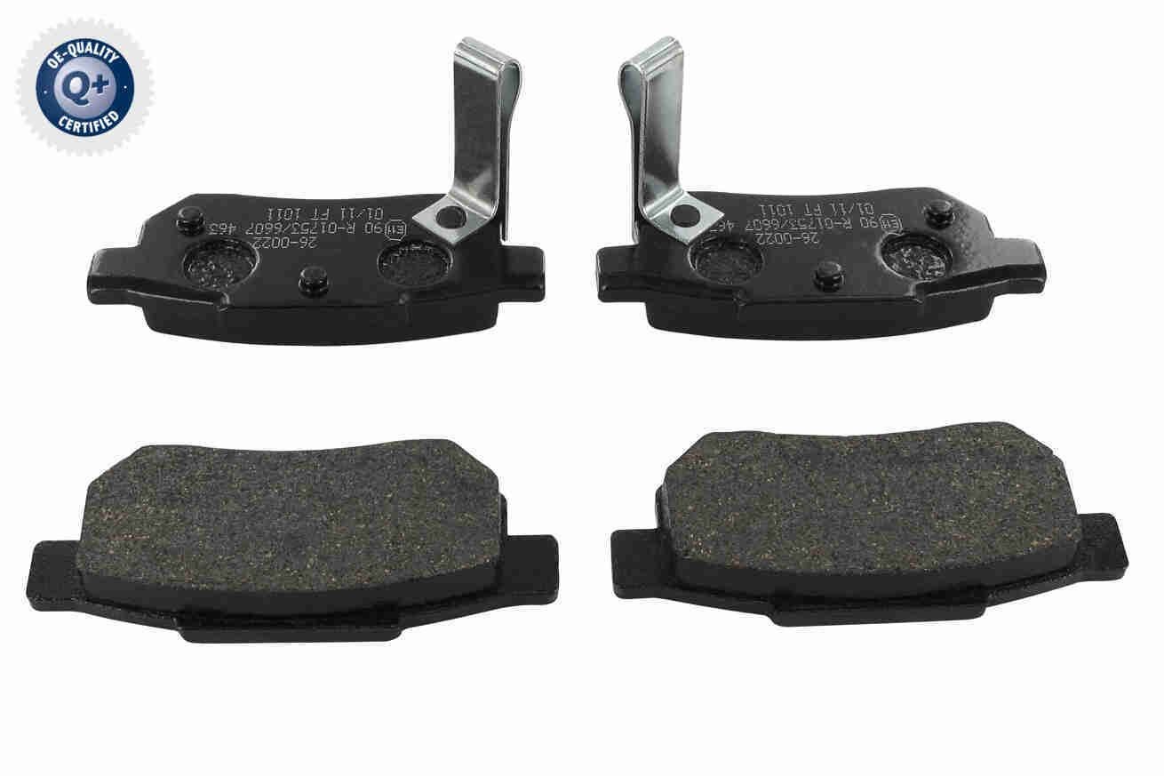 ACKOJA A26-0022: Piduriklotsid Q+, original equipment manufacturer quality Tagasild