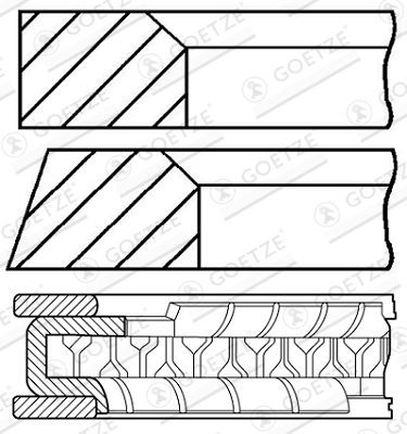 GOETZE ENGINE 08-784600-00: Kolvirõngakomplekt