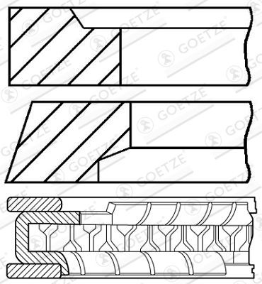GOETZE ENGINE 08-786800-00: Set segmenti piston