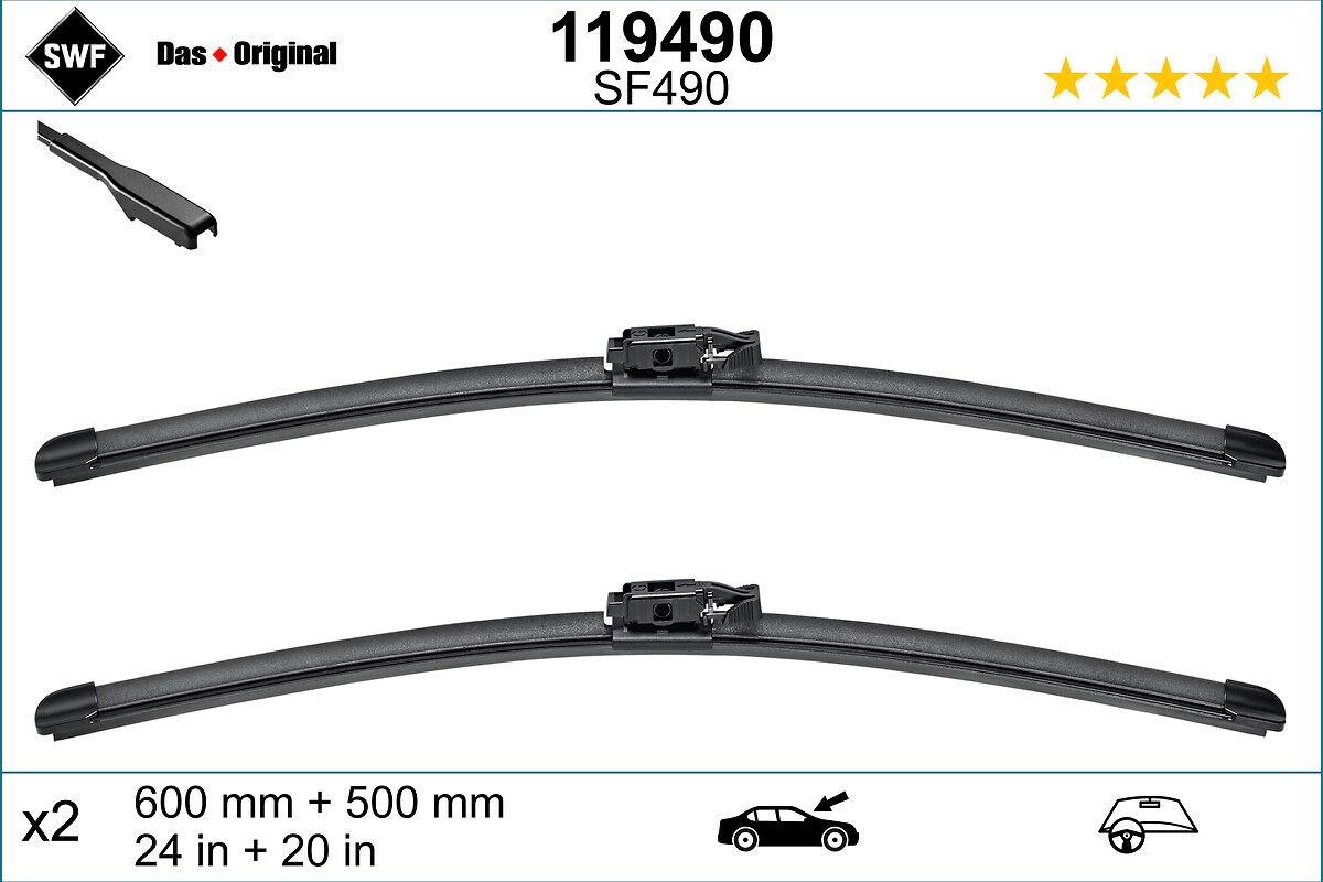 SWF 119490: Klaasipuhastaja DAS ORIGINAL SET ees, 600mm