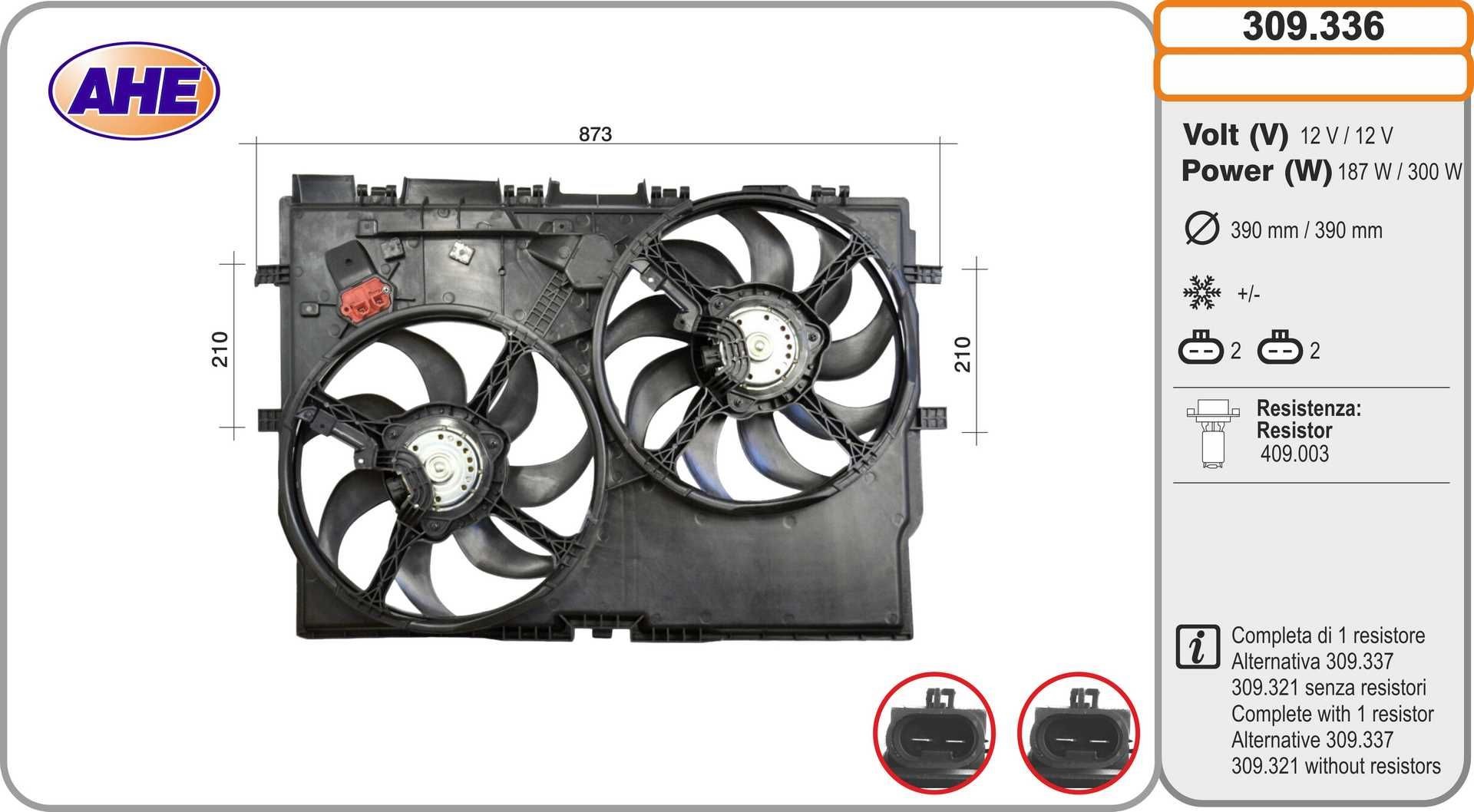 AHE 309.336: Radiaatori ventilaator