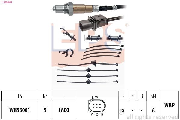 EPS 1.998.409: Lambda andur Made in Italy - OE Equivalent koos kinnitusmaterjaliga