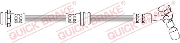 QUICK BRAKE 50.748X: Furtun frana 602mm, cu surub gaurit, cu șaibe suport