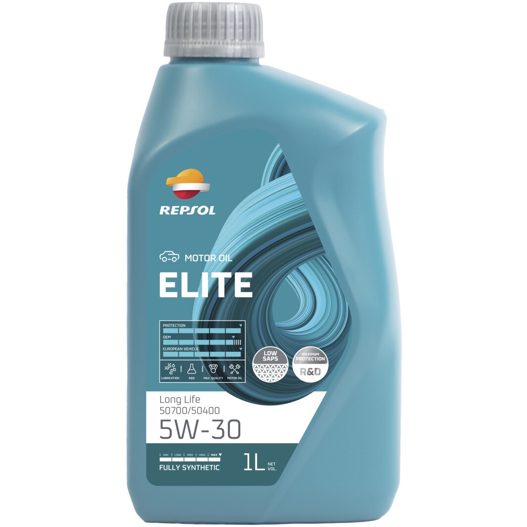 REPSOL RP135U51: Mootoriõli RP Elite Long Life 50700/50400 5W30 1l, 5W-30 ELITE, Longlife 50700/50400